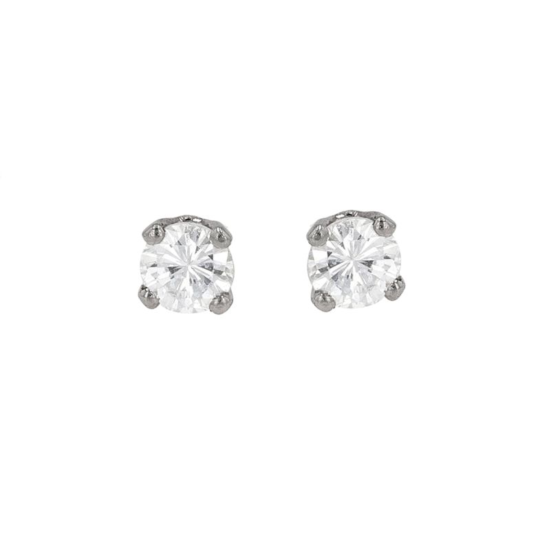 Boucles d'oreilles diamants 0.30 carat or blanc 0.82g Comme neuf -  reconditionné disponible sur Gemme Les Bijoux